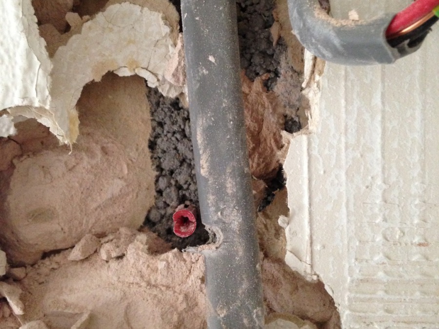 Cable drilled through
