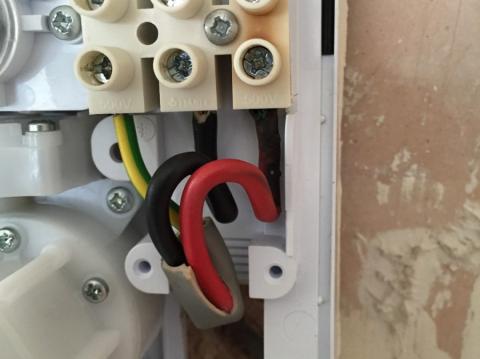 Loose connection inside an electric shower