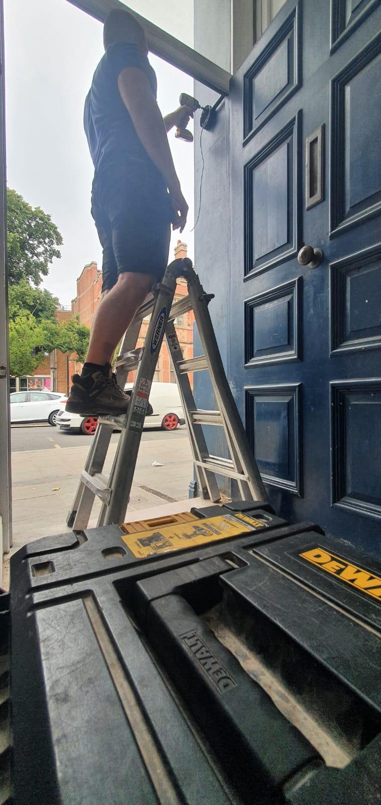 One of our employees working on the CCTV camera