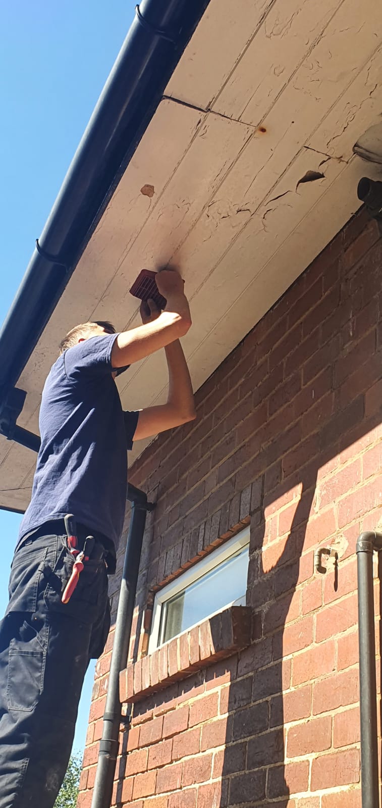 A final shot of the extraction fan being installed