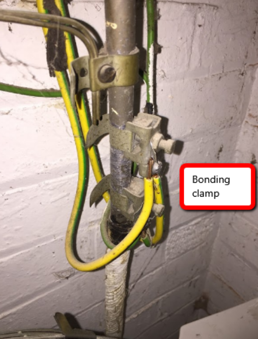 Bonding clamps used on copper water and gas pipes