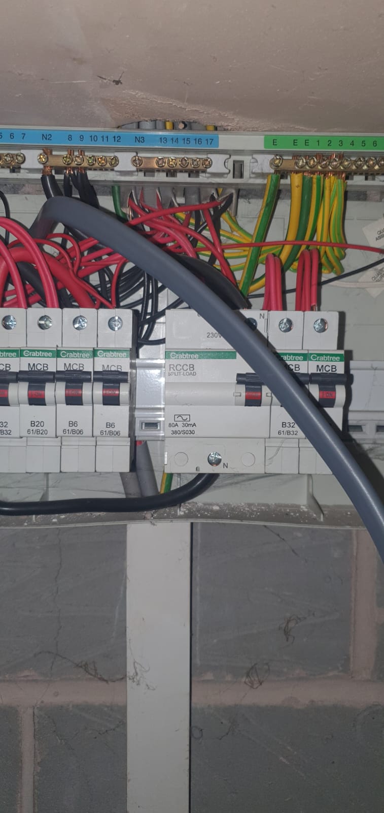 A circuit on a wall installed as a ew circuit installed for EV charger in hilton