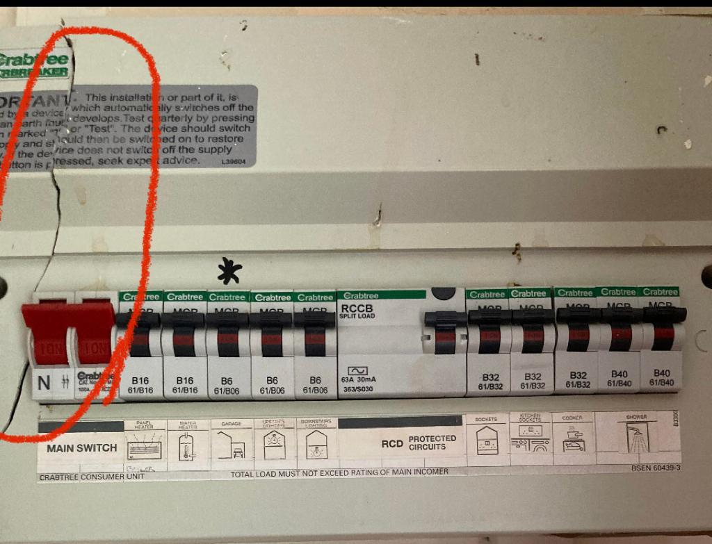 Had to advise this customer a new board is required because of the dangerous crack in the casing, 