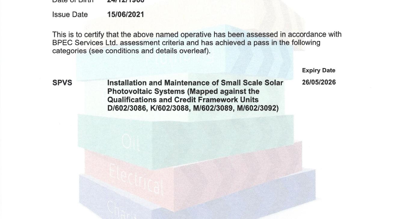 BPEC Certificate