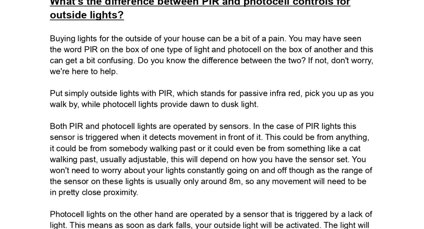 PIR Lighting