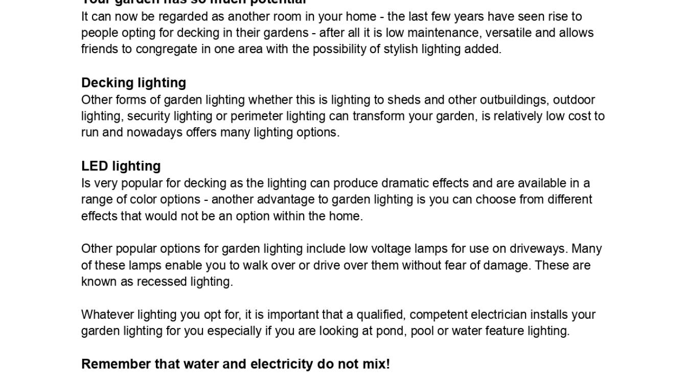 Outdoor Lighting And Your Garden