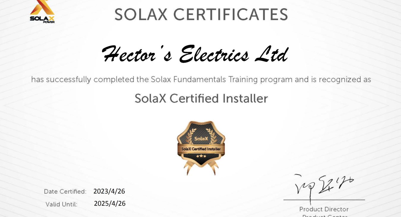 Solax Certificate 